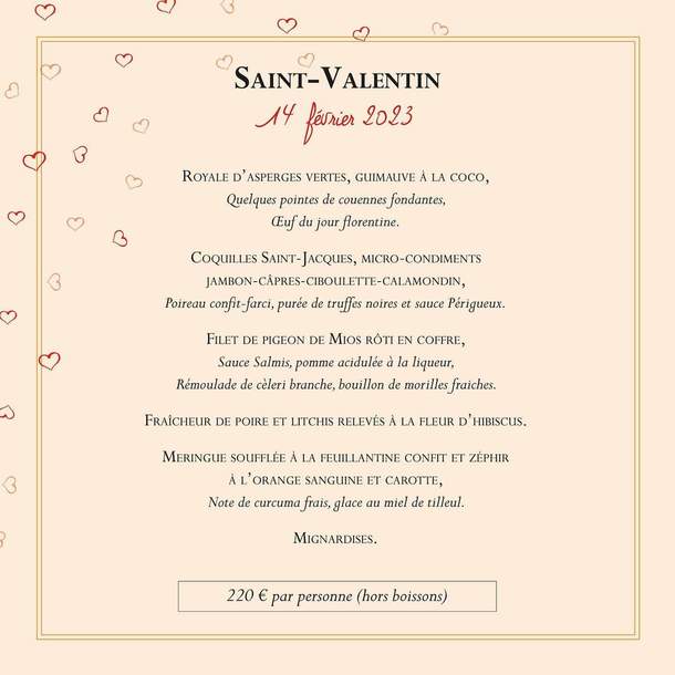 Menu Saint-Valentin - Haaïtza